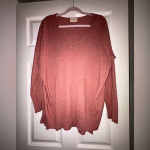 Dreamers Women's V-Neck Sweater in Rose Pink